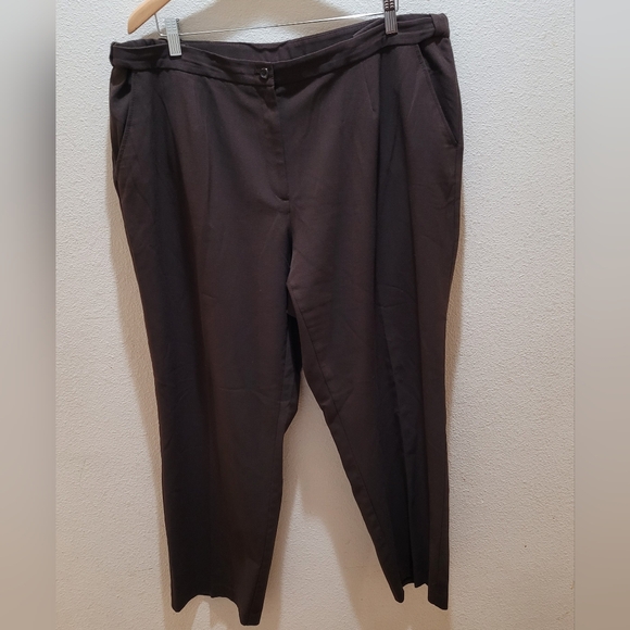JM Collection Woman Brown Stretch Dress Pants 20WP Plus Size - Picture 1 of 5